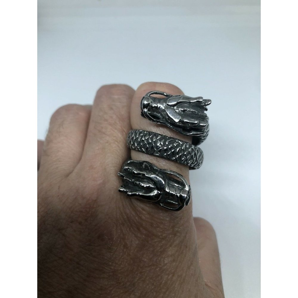 Vintage Dragon Size 13 Men's Stainless Steel Ring